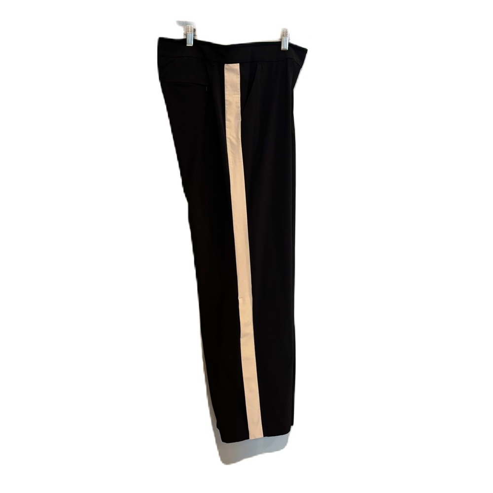Athleta Gramercy Black Track Pants Side Stripe